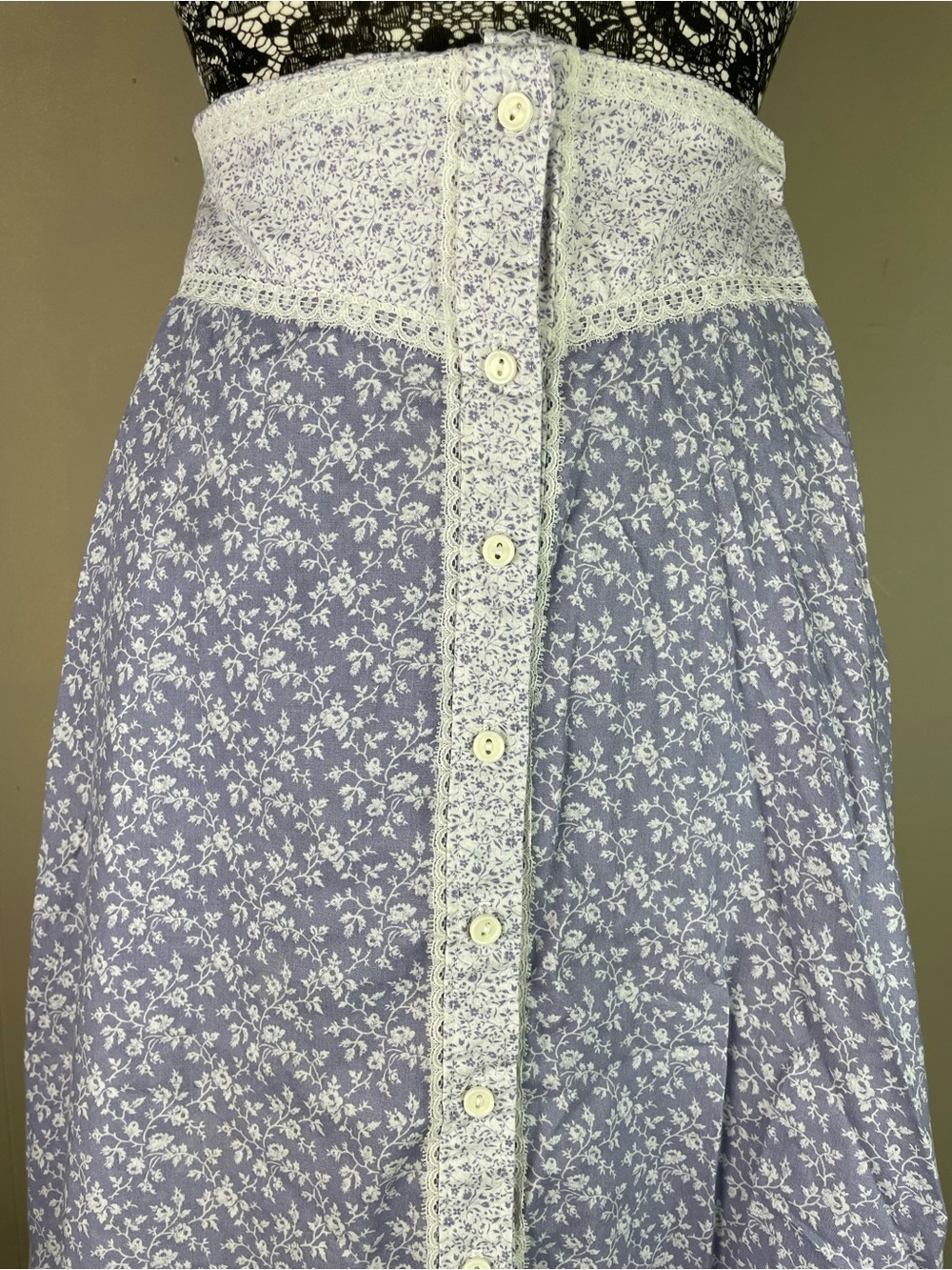 Vintage JCPenney Fashions Lilac Floral Skirt Button Front Women’s Size 5 - Picture 3 of 6